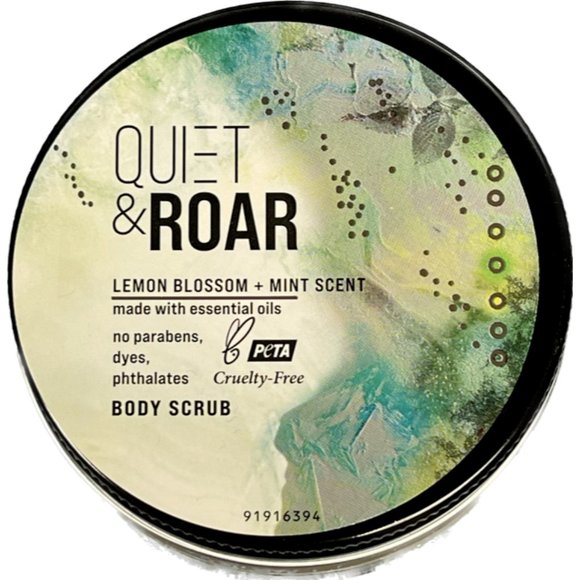 Quiet & Roar Lemon Blossom + Mint Scent Body Scrub with Essential Oils 8 oz NEW - Picture 6 of 6
